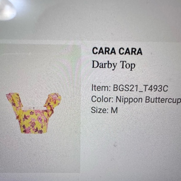 Cara Cara buttercup crop top SZ M - Picture 2 of 2